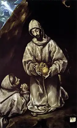 El Greco, Święty Franciszek i brat Leon medytujący o śmierci, 1600–1602