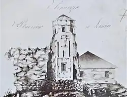 Elewacja ruderów w Liwie, Karol Fiszer, około 1850