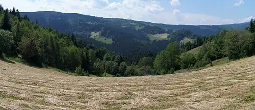 Widok na Eliaszówkę z osiedla Magura w Piwnicznej