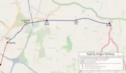 Mapa przebiegu linii kolejowej