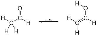 Tautomeryzacja etanal ⇌ etenol