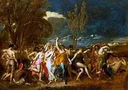 Duża grupa częściowo rozebranych osób