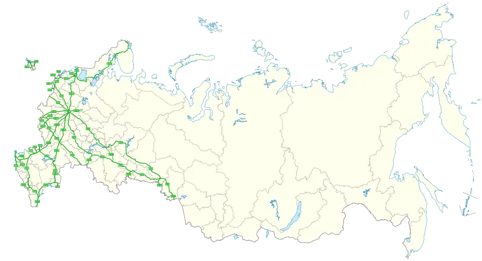 Trasy europejskie w Rosji (z uwzględnieniem anektowanego Krymu)