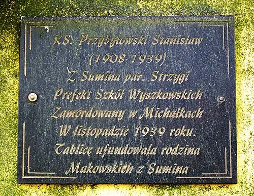 Tablica ks. Stanisława Przybyłowskiego