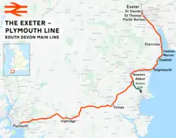 Mapa przebiegu linii kolejowej