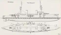 Plany krążownika pancernego Fürst Bismarck