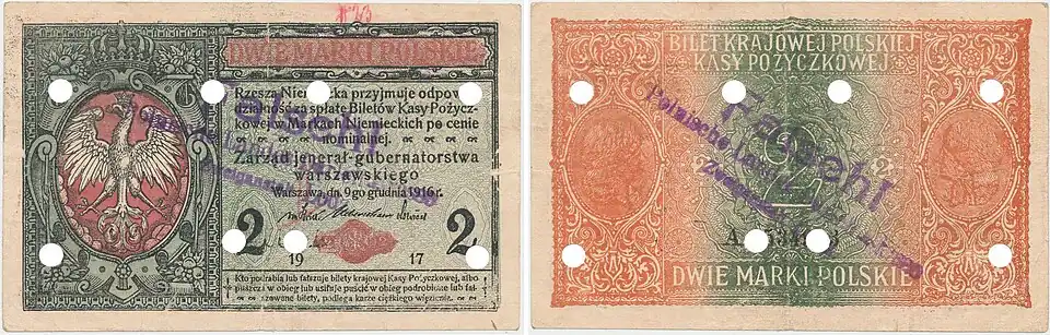 Fałszywie 2 marki jenerał