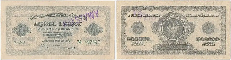 Fałszywe 50 000 marek polskich