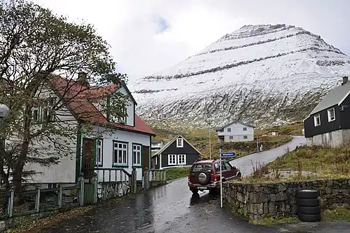 szczyt widziany z miejscowości Funningur