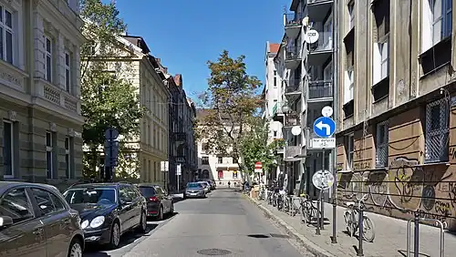 Widok na północ, na wysokości skrzyżowania z ulicą Małą (2024)