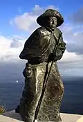 Pomnik pielgrzyma przed Cabo Fisterra