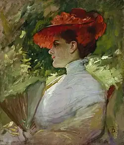Frank Duveneck Dama w czerwonym kapeluszu (Portret Maggie Wilson), ok. 1904