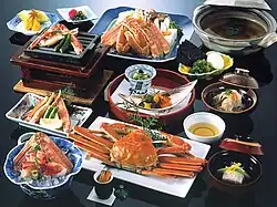 Krab śnieżny w zestawie kaiseki