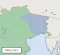Usytuowanie Friuli na mapie środkowo-południowej Europy.