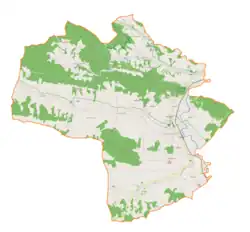 Mapa konturowa gminy Frysztak, na dole znajduje się punkt z opisem „Lubla”