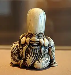 Fukurokuju, bóg mądrości (netsuke)