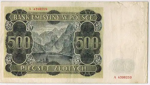 rewers banknotu 500 złotych