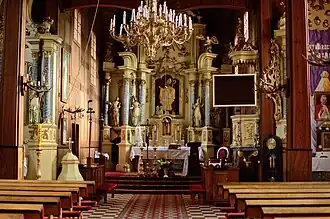 Wnętrze kościoła pw.&nbsp;św.&nbsp;Stanisława Biskupa