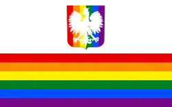 Flaga osób LGBT z Polski, stworzona w 2014 r. przez Angelę Getler