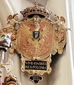 Orzeł Polski z herbem króla Jana III Sobieskiego