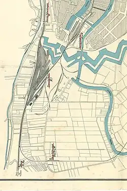 Linia na planie z pocz. XX wieku