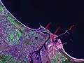 Gdańsk Nowy Port – zdjęcie satelitarne Landsat. Na zdjęciu widoczny Port Północny