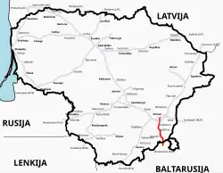 Mapa przebiegu linii kolejowej