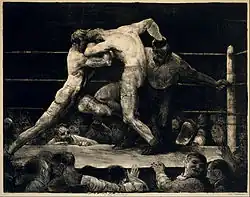George Bellows, Walka u Sharkeya (litografia), 1917