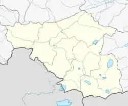 Mapa konturowa Samcche-Dżawachetii, blisko centrum na lewo znajduje się punkt z opisem „Achalciche”