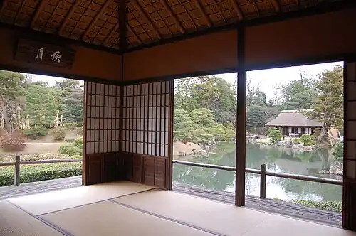 Takesunoko-en w pawilonie herbacianym Geppa-rō, Katsura Imperial Villa