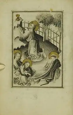 Miniatura wykonana techniką en grisaille (karta 13v)