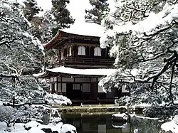 Ginkaku-ji zimą, Kioto