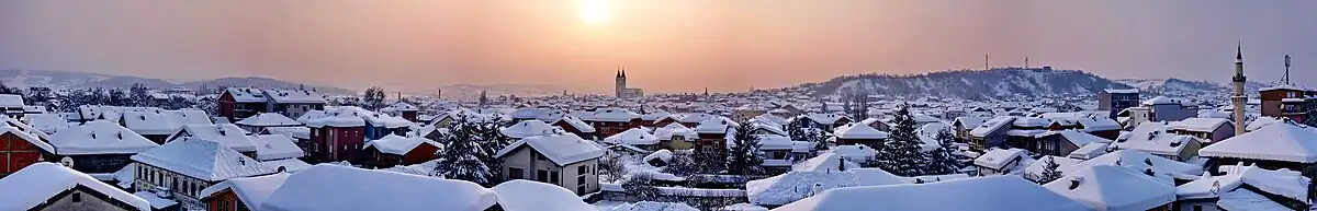 Panorama miasta zimą