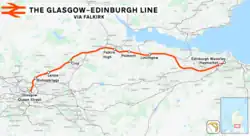 Mapa przebiegu linii kolejowej