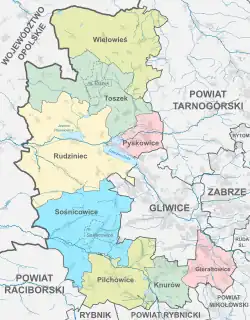 Plan powiatu gliwickiego