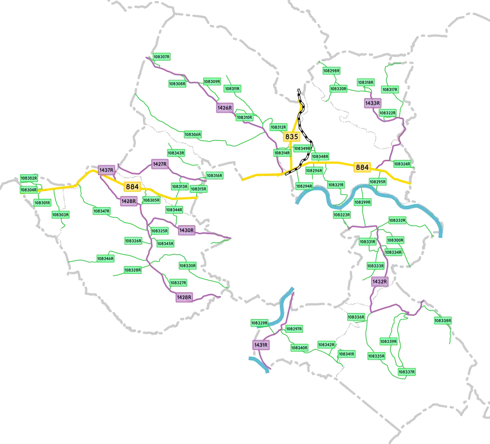 Mapa drogowa gminy Dynów