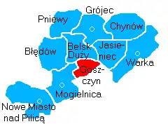 Położenie na mapie powiatu