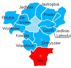 Położenie na mapie powiatu