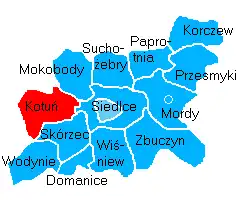 Położenie na mapie powiatu