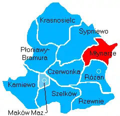 Położenie na mapie powiatu