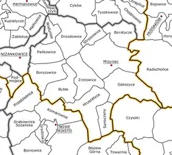 Plan gminy Miżyniec