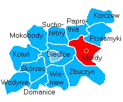 Położenie na mapie powiatu