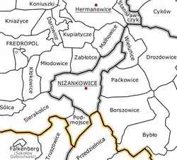 Plan gminy Niżankowice