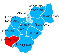 Położenie na mapie powiatu