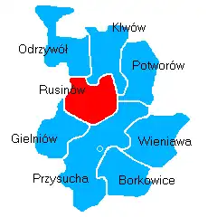 Położenie na mapie powiatu