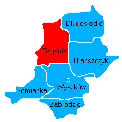 Położenie na mapie powiatu