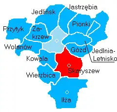 Położenie na mapie powiatu