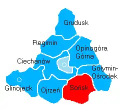 Położenie na mapie powiatu
