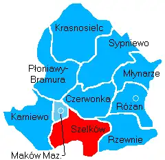 Położenie na mapie powiatu