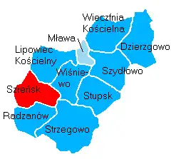 Położenie na mapie powiatu